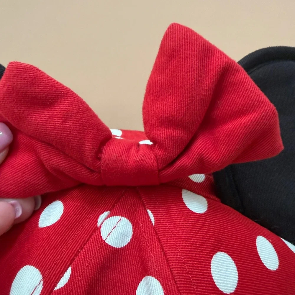 Walt Disney World Kids Minnie Mouse Polka Dot Snapback Hat with Ears and Bow